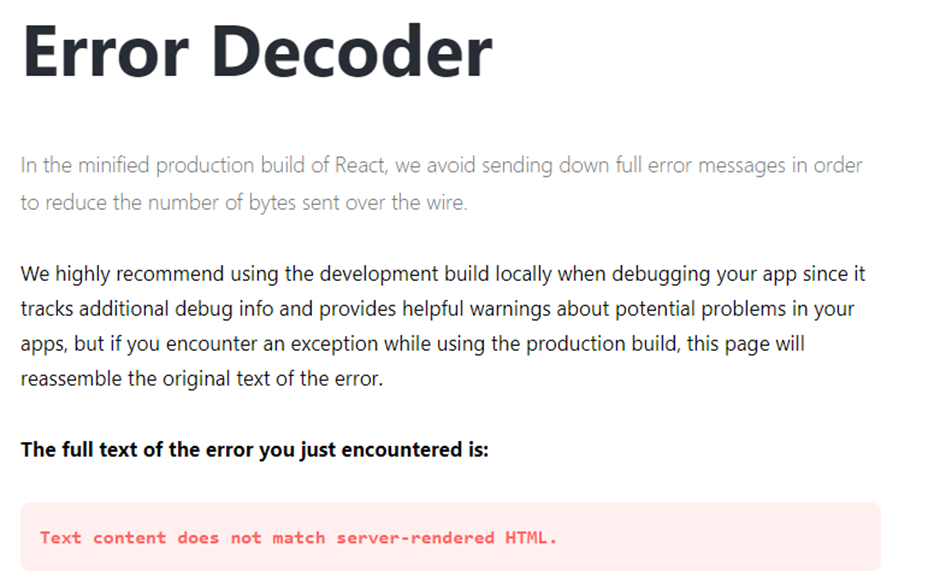 NextJS hydration error